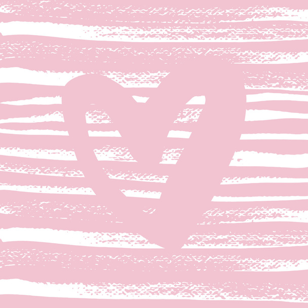 Χειροποίητη ροζ καρδιά σε φόντο γδαρμένο γραμμές - Διάνυσμα, εικόνα