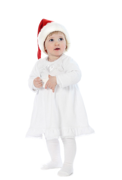 Cute baby in Santa hat - 写真・画像