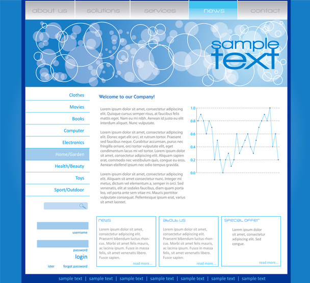 Modèle de site Web bleu
 - Vecteur, image