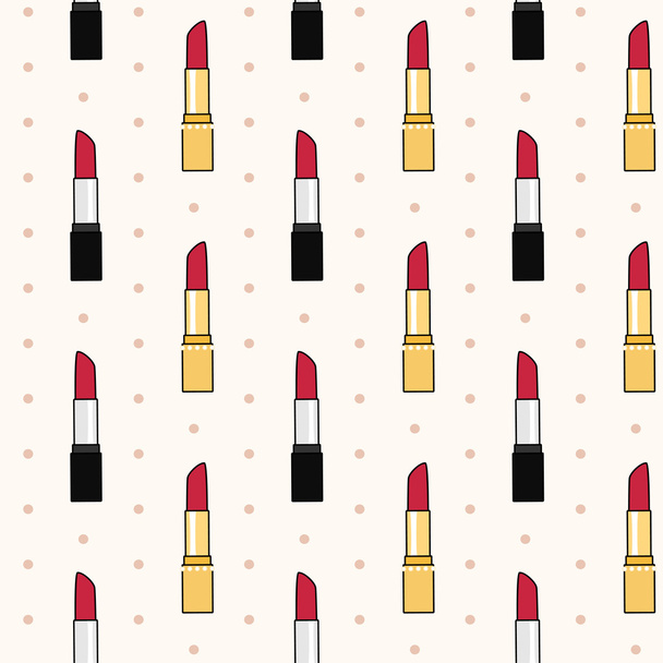 Vector seamless pattern with red lipsticks - Vector, Image