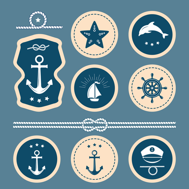 Nautical decoration set - Вектор,изображение