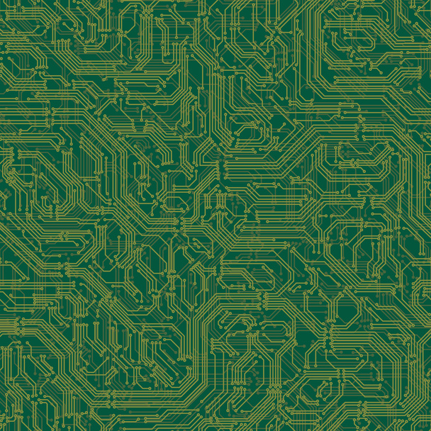 Seamless background of electrical circuit board. - Vector, Image