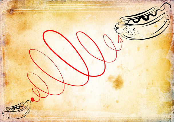 иконка хот-дога и иллюстрация в плоском стиле
 - Фото, изображение