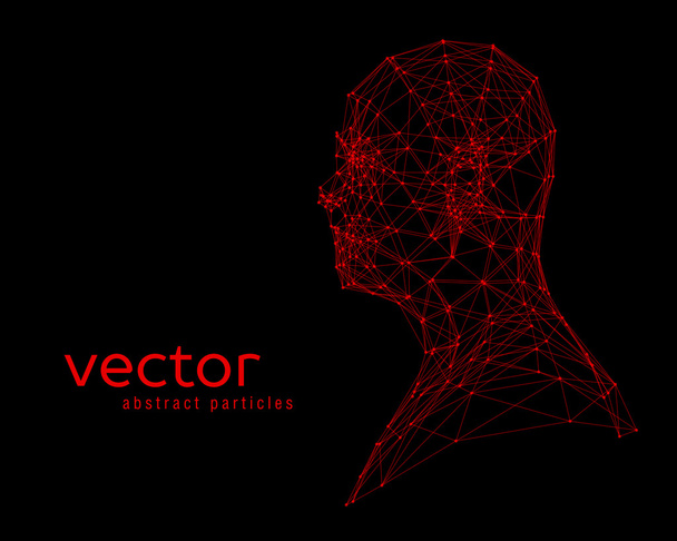 Abstract vector illustration of human head - Wektor, obraz