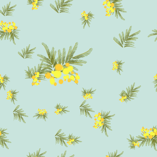 Floral mimosa background - Вектор,изображение