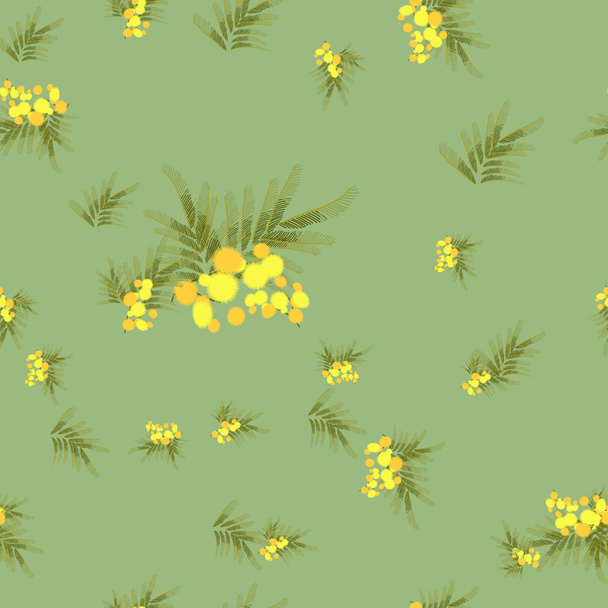 Floral mimosa background - Vektori, kuva