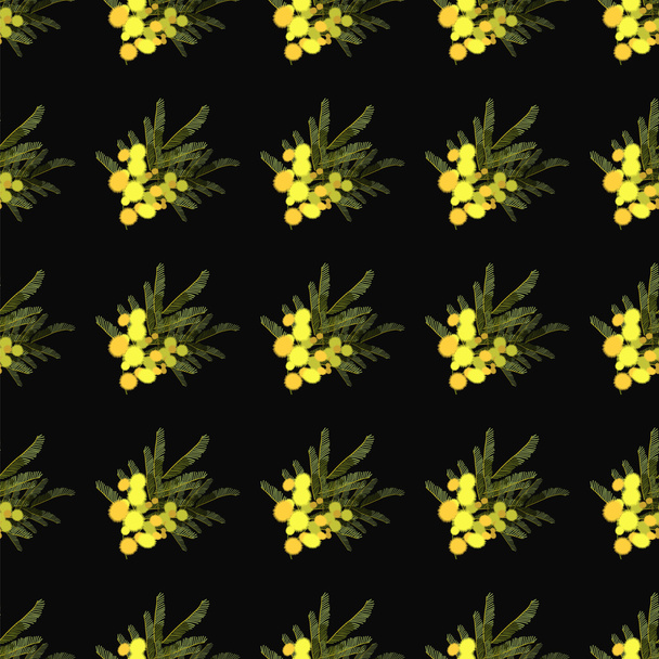Floral mimosa background - Vector, imagen