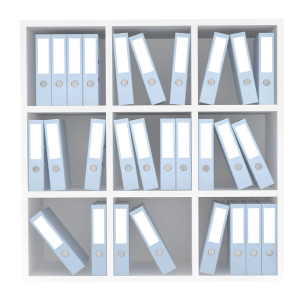 Biuro plik folderów stojących na półkach - Zdjęcie, obraz