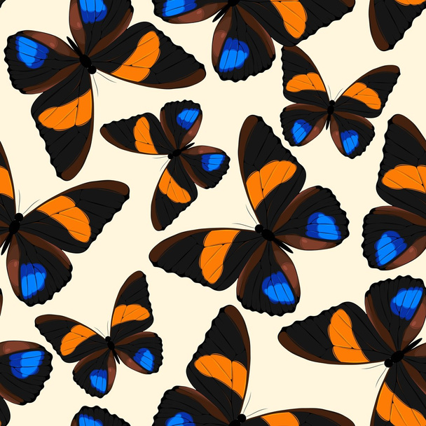 Blue butterflies seamless - Vector, Image