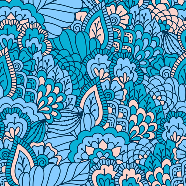 Hand drawn seamless pattern with floral elements. - Vecteur, image