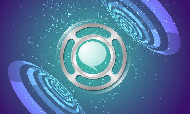 Vector abstract background with circular objects and speech bubb - Vektor, kép