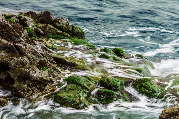 Beach Stones in Ocean Abstract Background - Zdjęcie, obraz