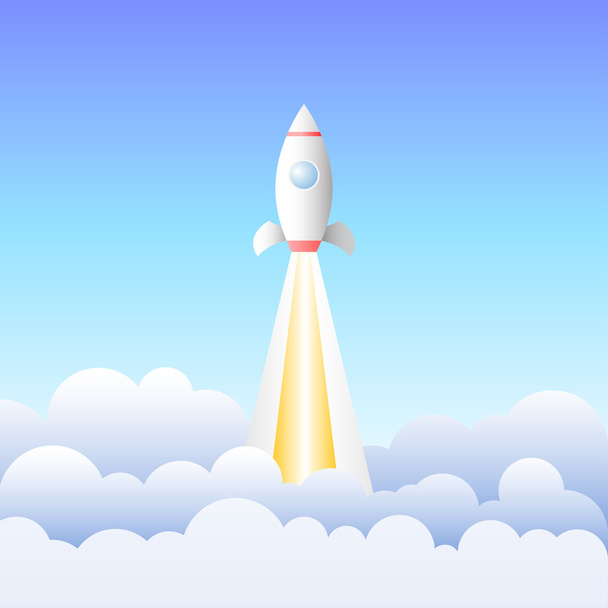Rocket in the sky - Vector, Image