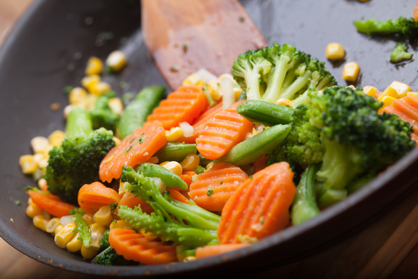 Смажені овочі на сковороді
 - Фото, зображення