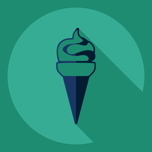 Gölge simgesi dondurma ile düz modern tasarım - Vektör, Görsel