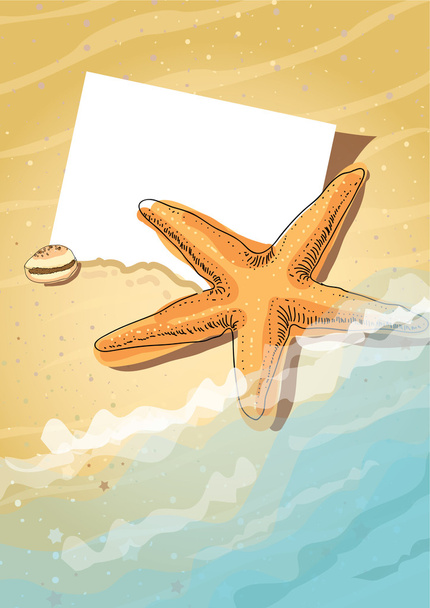 Étoiles de mer sur sable
 - Vecteur, image