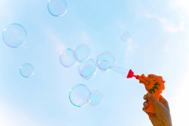 Transparent bubbles over the sky - Photo, Image