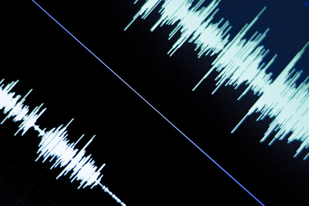 Audio studio voice recording sound wave - Фото, изображение