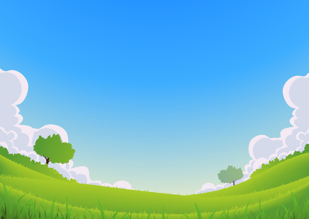 Весняно літній пейзаж - широкий кут
 - Вектор, зображення