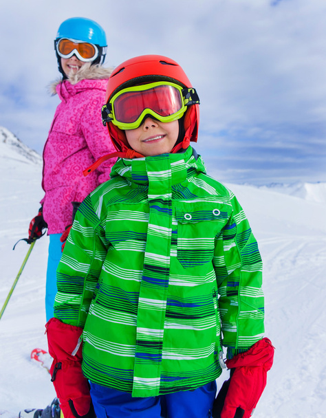 Kids at ski resort - Фото, изображение