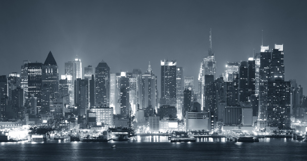 πόλη της Νέας Υόρκης nigth μαύρο και άσπρο - Φωτογραφία, εικόνα
