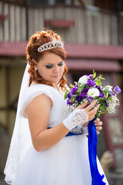 Beautiful bride on wedding day - Φωτογραφία, εικόνα