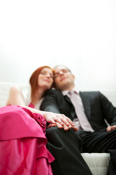 Closeup on hands of formally dressed romantic couple - Zdjęcie, obraz