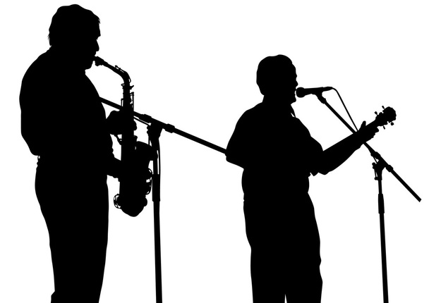 Jazz musical on white background - Vektor, kép