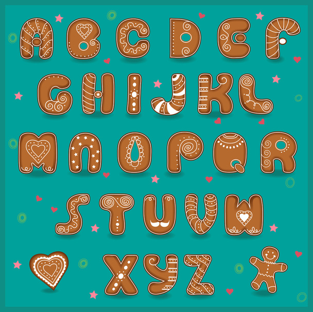 Festive font. Funny cookies - Vector, Image
