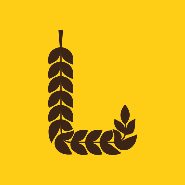 Defne çelengi tarafından kurulan L harfi logosu - Vektör, Görsel