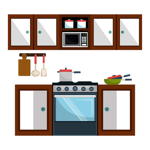 Utensílios de cozinha e louça
 - Vetor, Imagem