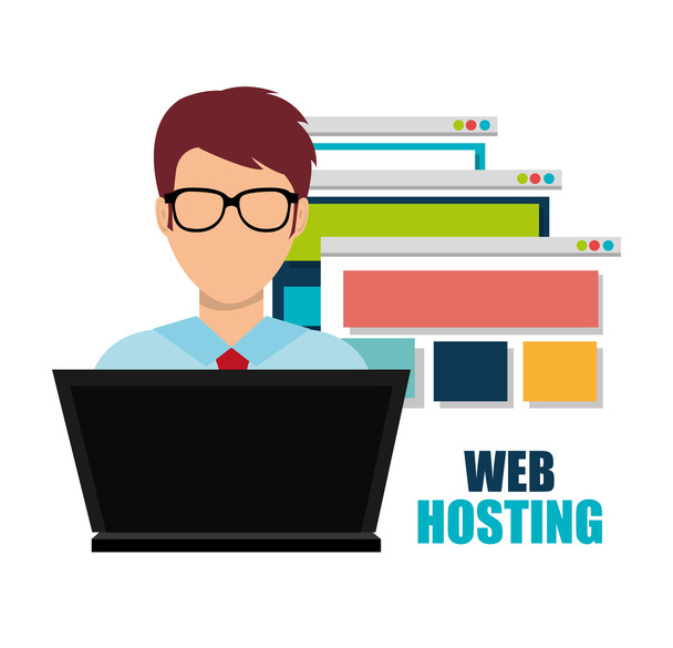 Web hosting e design
  - Vetor, Imagem