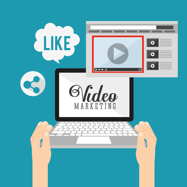 design de vídeo marketing
  - Vetor, Imagem