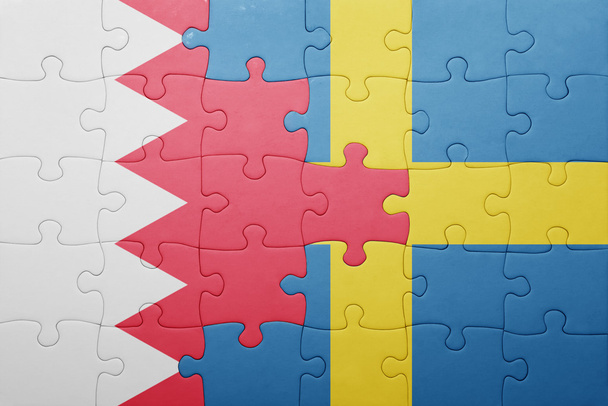 İsveç ve Bahreyn ulusal bayrak ile bulmaca - Fotoğraf, Görsel