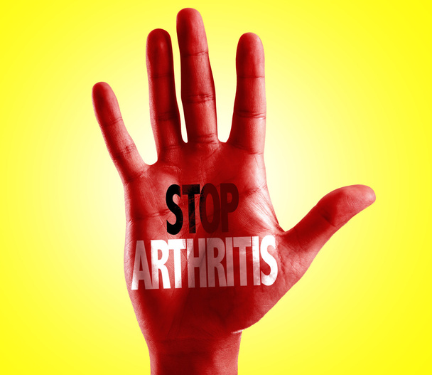 Arrêtez l'arthrite écrite sur la main
 - Photo, image