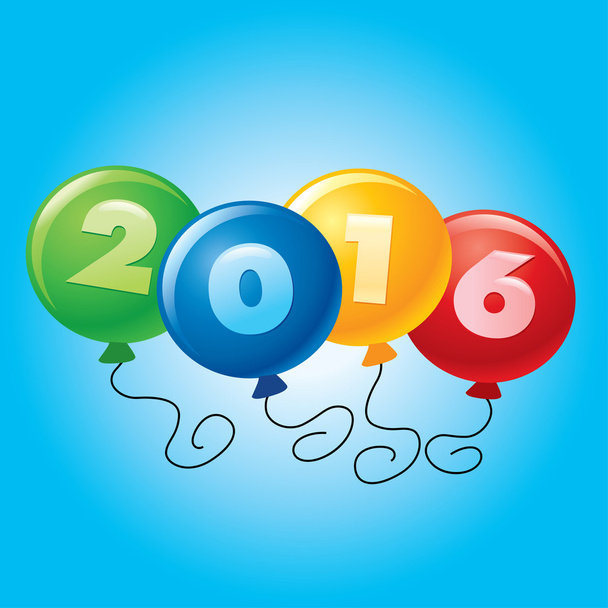 2016 happy new year background with baloons - Vector, imagen