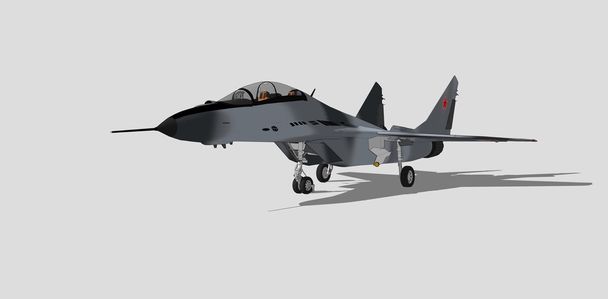 mig 29, russian military aircraft, fighter jet, sketch - Foto, afbeelding