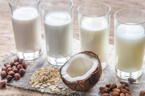 Different types of non-dairy milk - Photo, Image