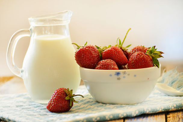 dessert from cottage cheese and strawberries. - Photo, image