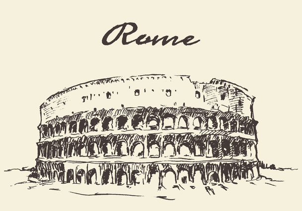 Kadut Rooma Colosseum vektori piirretty luonnos
 - Vektori, kuva