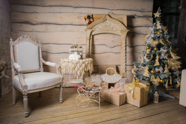 Interno di Natale in legno
 - Foto, immagini