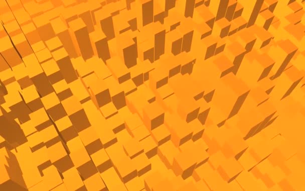 abstrakter quadratischer Hintergrund in orangefarbenen Würfeln mit Auf- und Abwärtsbewegung . - Filmmaterial, Video
