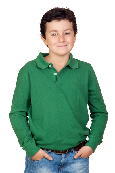 krásný chlapec v zeleném - Fotografie, Obrázek