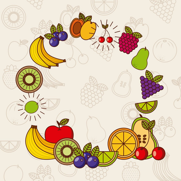 Тропический фруктовый дизайн
 - Вектор,изображение