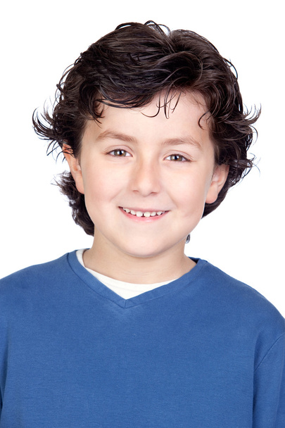 Portrait of child whit blue shirt - Foto, imagen