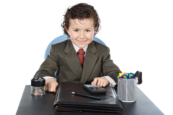 schattig toekomstige zakenman in uw kantoor - Foto, afbeelding