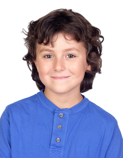 legrační dítě s modré tričko - Fotografie, Obrázek