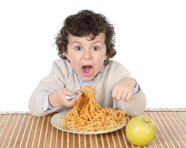 roztomilé dítě hlad v době jíst - Fotografie, Obrázek