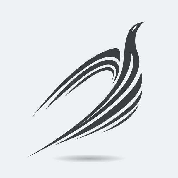 Stylized rising flying bird icon - Vector, Image