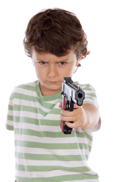 Junge mit einer Pistole an den Händen - Foto, Bild
